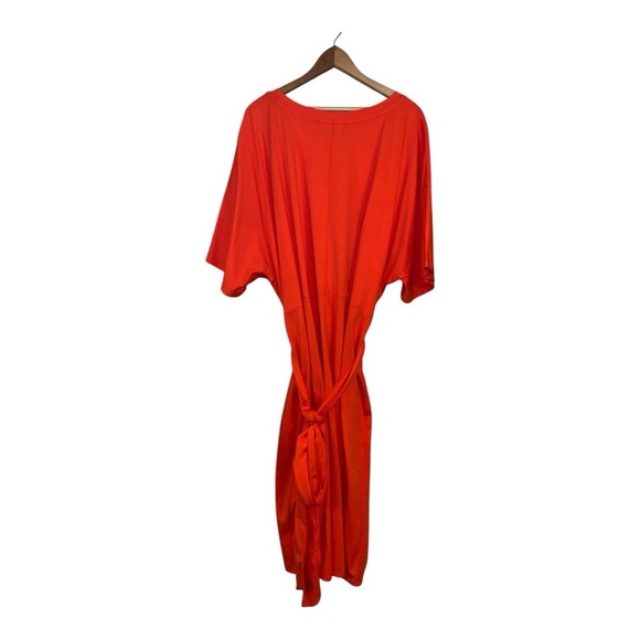 ELOQUII cross front flutter sleeve dress orange women’s plus size 24 midi fall - Picture 5 of 7